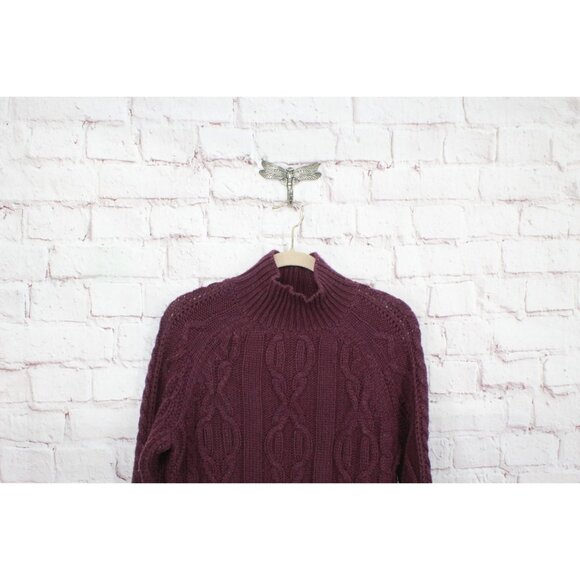 LL Bean Cozy Fisherman Sweaters and Pullovers Burgundy Size Small - Picture 2 of 11